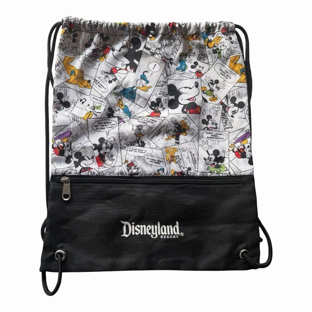 Disneyland Resort Mickey Mouse Drawstring Bag Rucksack Backpack 16" x 13"